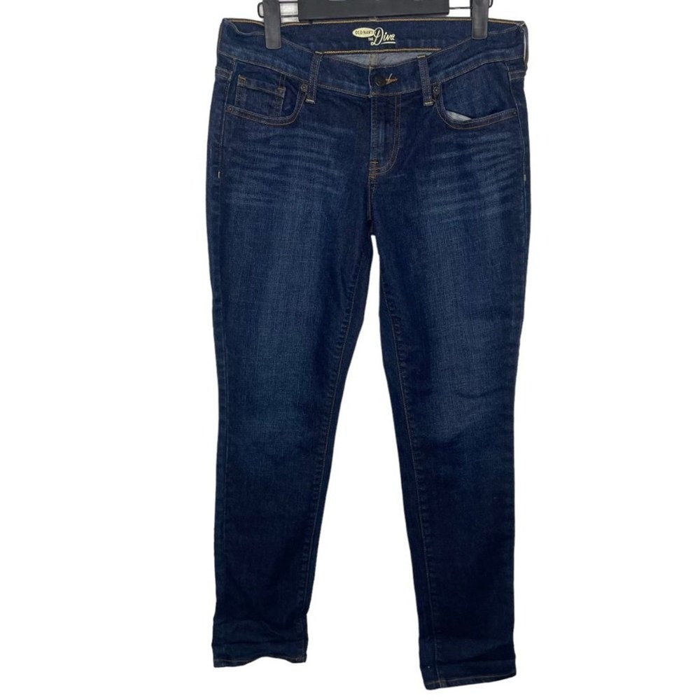 Old Navy The Diva Skinny Jeans Dark Wash Low Rise Denim Blue Size 4 Short